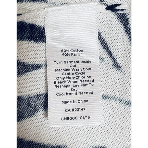 Talbots black white green palm leaf button up cardigan sweater ladies Large Work - Picture 9 of 10